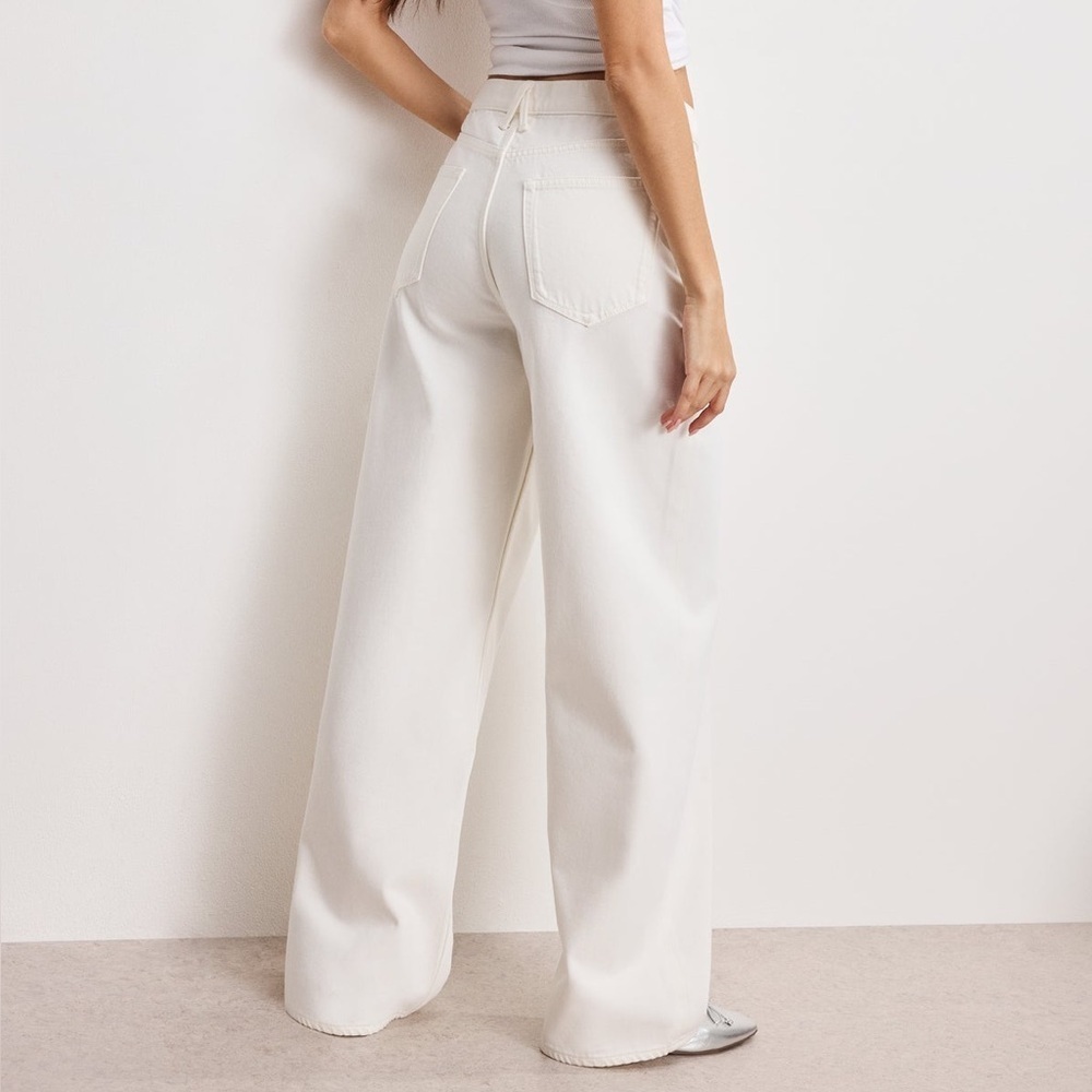 Good American White Wide Leg Trouser Pants Size 10/30